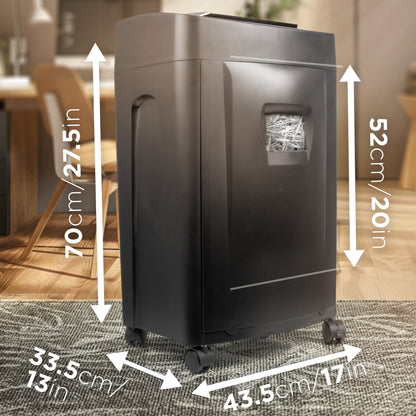Duronic 18 Sheet XXL Cross Cut Paper Shredder PS991 Extra Large Electric Paper Shredders for Home Office Heavy Duty Shredder with 31L Pull Out Bin Shred CD Card Mail Staple & Clips