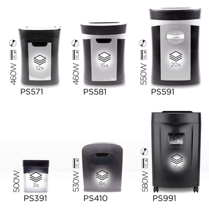 20 Sheet XXL Cross Cut Paper Shredder PS591 Extra Large Electric Paper Shredders for Home Office Heavy Duty Shredder with 33L Pull Out Bin Shred CD Card Mail Staple & Clips