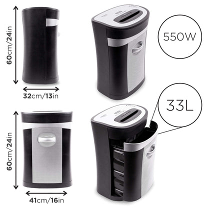 20 Sheet XXL Cross Cut Paper Shredder PS591 Extra Large Electric Paper Shredders for Home Office Heavy Duty Shredder with 33L Pull Out Bin Shred CD Card Mail Staple & Clips